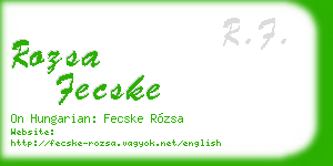 rozsa fecske business card