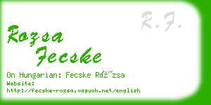 rozsa fecske business card